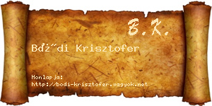 Bódi Krisztofer névjegykártya