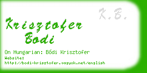 krisztofer bodi business card