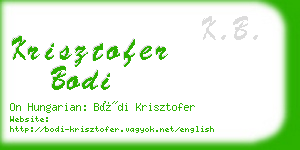 krisztofer bodi business card